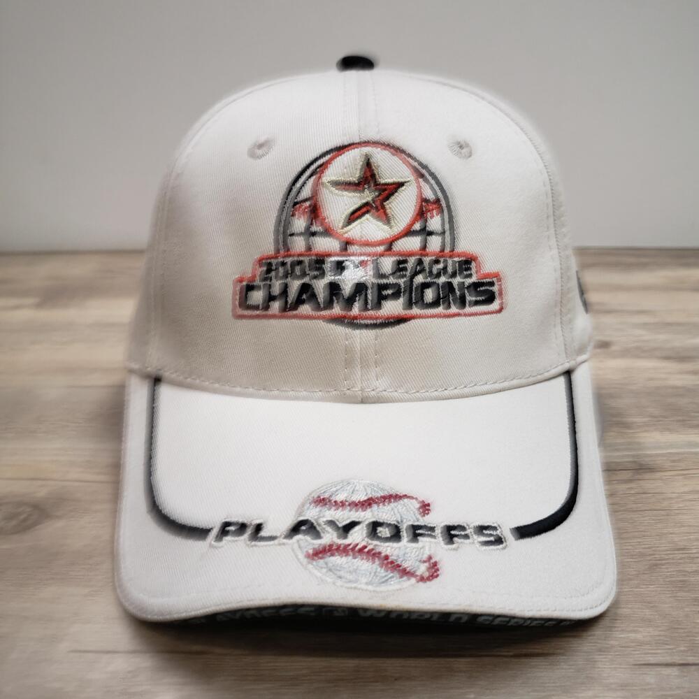 Houston Astros Hat Cap Strap Back Mens One Size Beige MLB 2005 Playoffs New Era